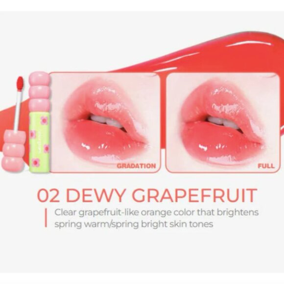 NEW Colorgram Fruity Glass Tint in 02 dewy grapefruit Korean beauty - Picture 2 of 9